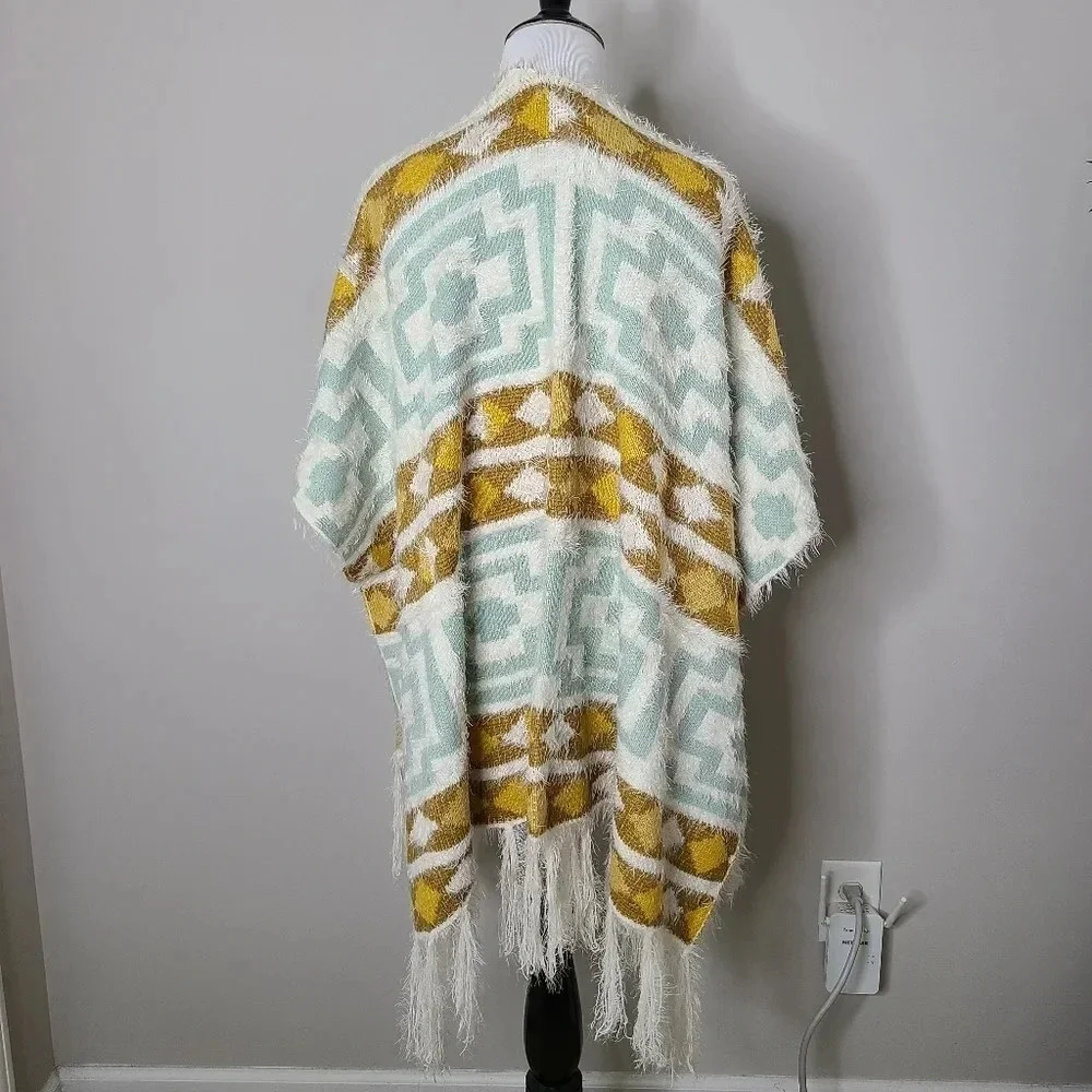 NWT Free People Diamondback Fringe Kimono Cardigan OS